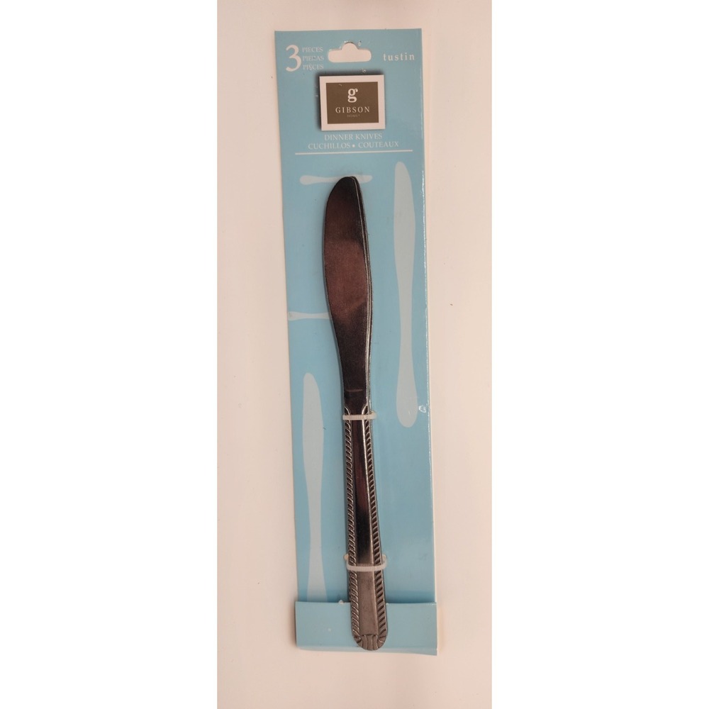 Gibson Tustin Stainless Steel  Dinner Knives 8 5/8"   Flatware (3)  NIP